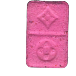 Таблетка Louis Vuitton — MDMA 3mg; Caffeine 29mg; Synthesis impurity — Madrid, Іспанія