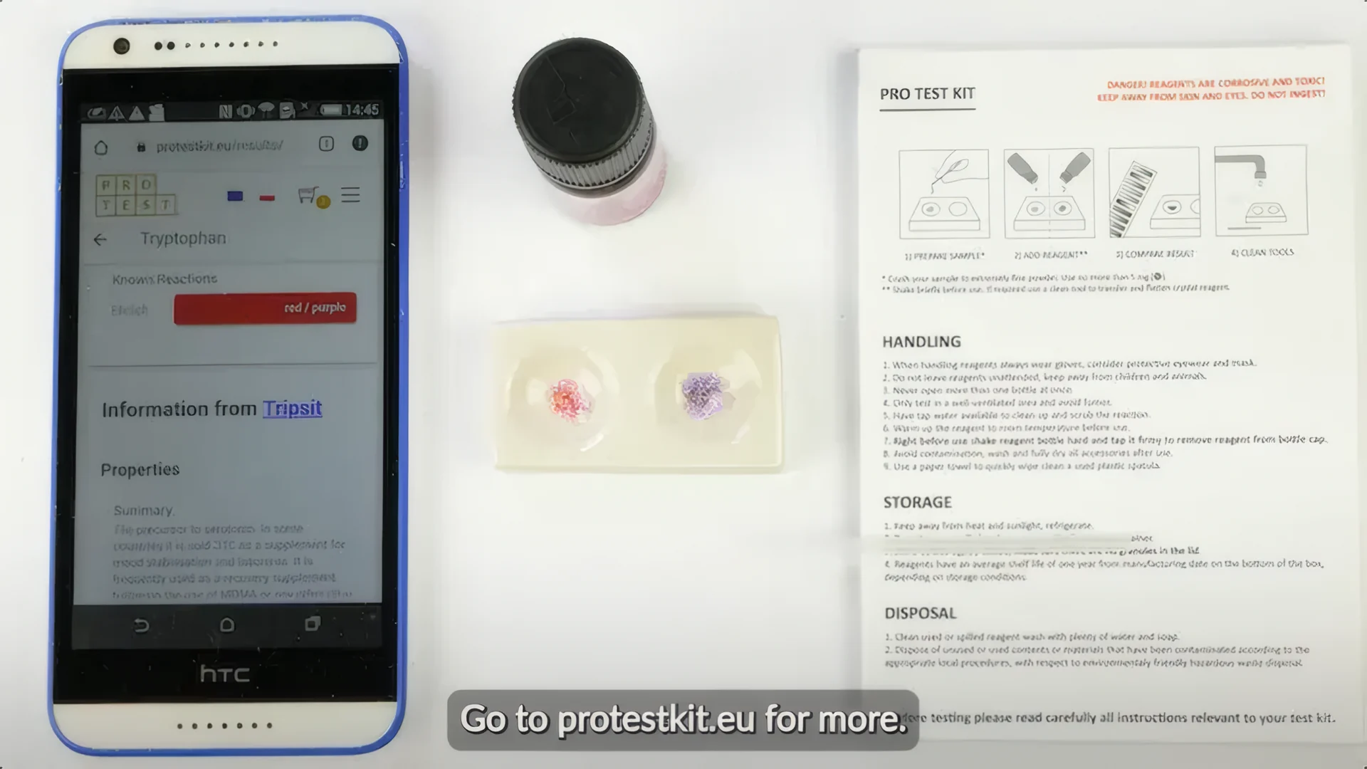 Зміна кольору реагенту Ehrlich