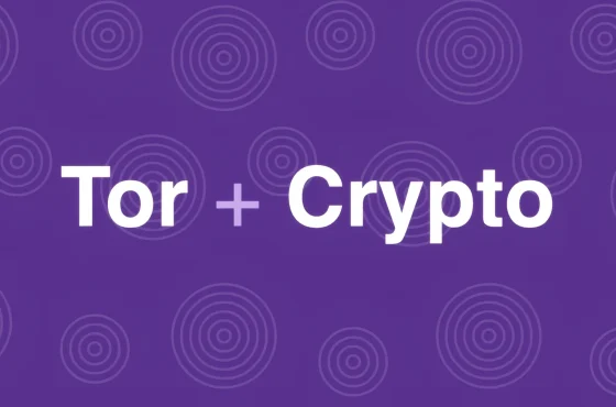 Фіолетовий банер Tor і крипто з концентричними кільцями для onion-сайтів PRO Test